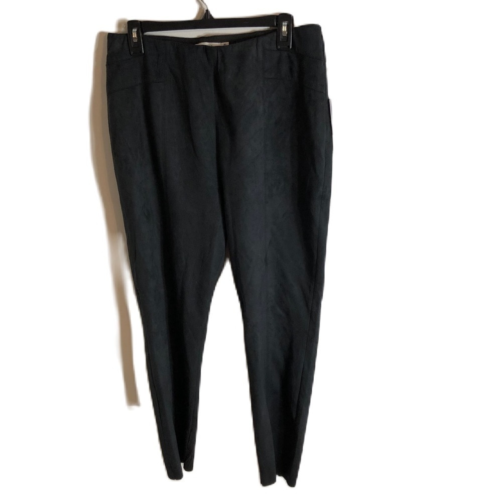 Justfab Sheath Pants Soft Velour High Waist NEW XL Black Pleated